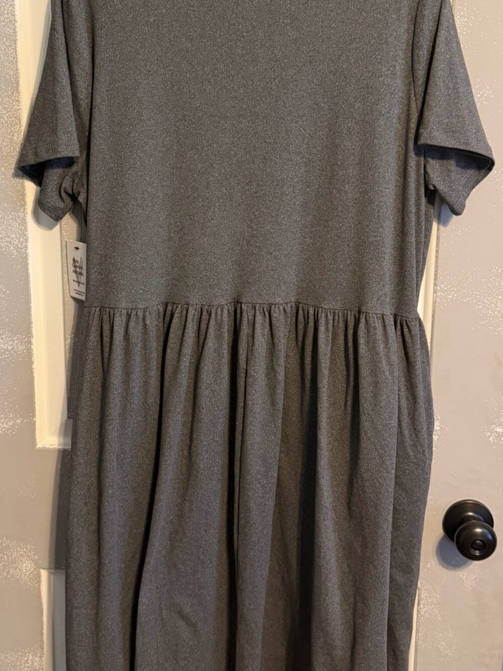 Vibe Sportswear Women's 3X Gray Midi T-Shirt Dress w/Pockets New With Tags - Picture 4 of 10